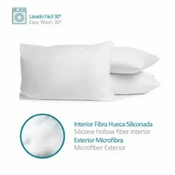 Vipalia Pack 2 Almohadas Comodas Transpirables. Exterior Microfibra. Interior Fibra Hueca Siliconada. Lavables. Firmeza Media. Confortables Y Adaptables Al Cuello. Calidad -Forros De Cama Ventas 2024 09e7c3faef4562e66624a32db1ae69c90ea64911 85639b82b5a347aea6a111e08994cca8