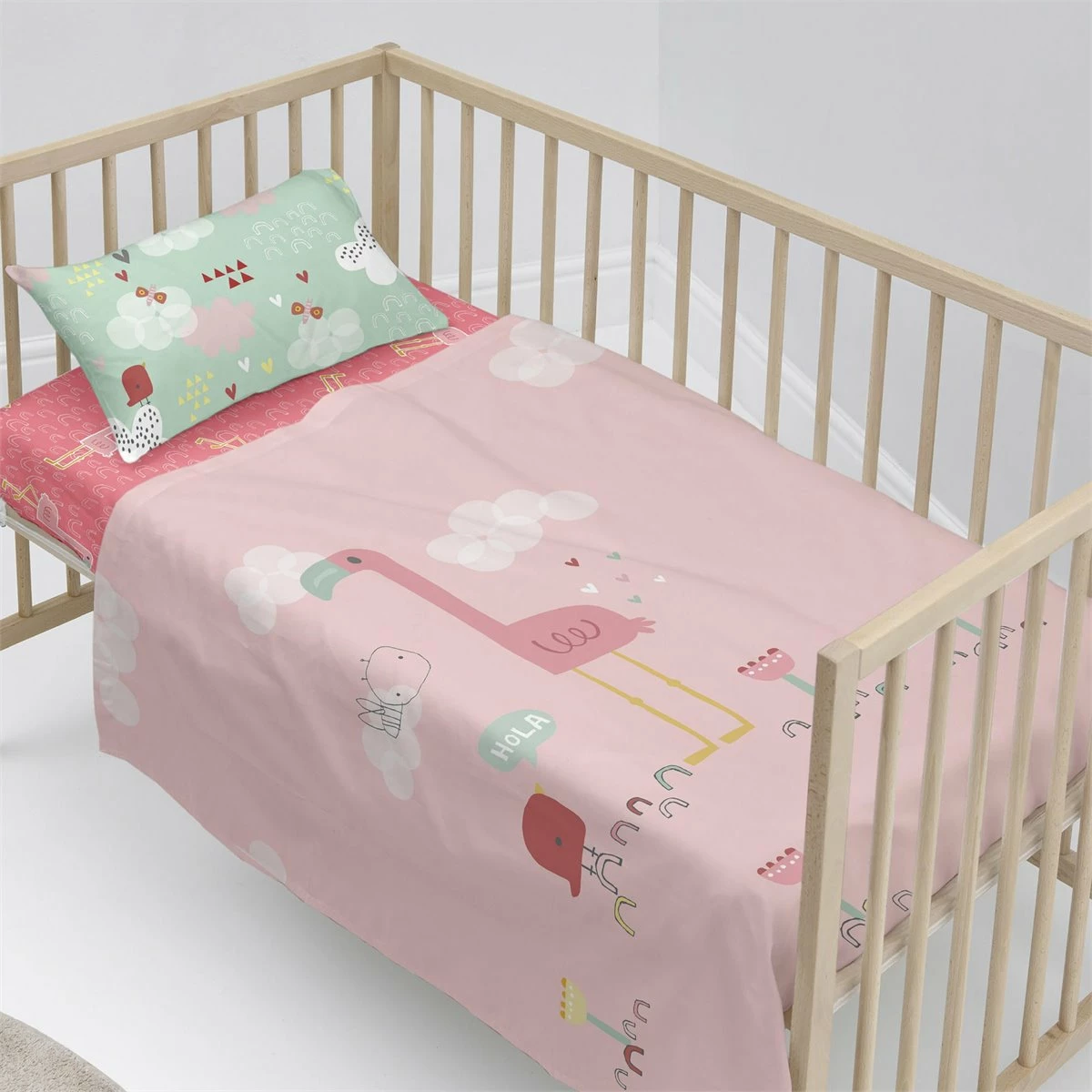 Hola Juego De Sábana Cuna (100x130 Cm) Multicolor 3 Hola Juego De Sábana Cuna (100x130 Cm) Multicolor