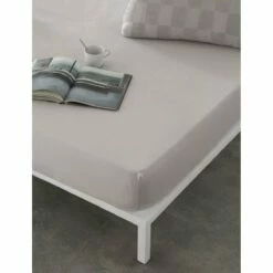 Sábana Bajera Ajustable Naturals ELBA Gris Claro 150 X 200 (Cama De 150)