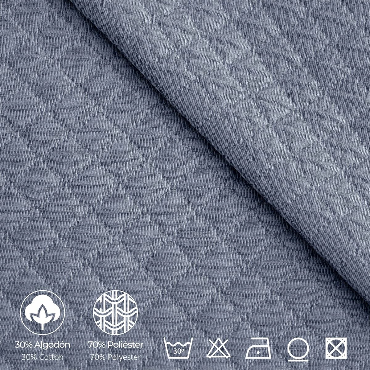 Vipalia - Colcha Bouti Pique 30% Algodón - 70% Poliester. Modelo Silver Cama 105 Cm - 200x260 Cm, Color Marino/Azul 8 Vipalia - Colcha Bouti Pique 30% Algodón - 70% Poliester. Modelo Silver Cama 105 Cm - 200x260 Cm, Color Marino/Azul - Imagen 6