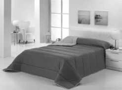Edredón Nórdico 300gr Bicolor Reversible Cama 80cm Gris Claro / Gris Oscuro