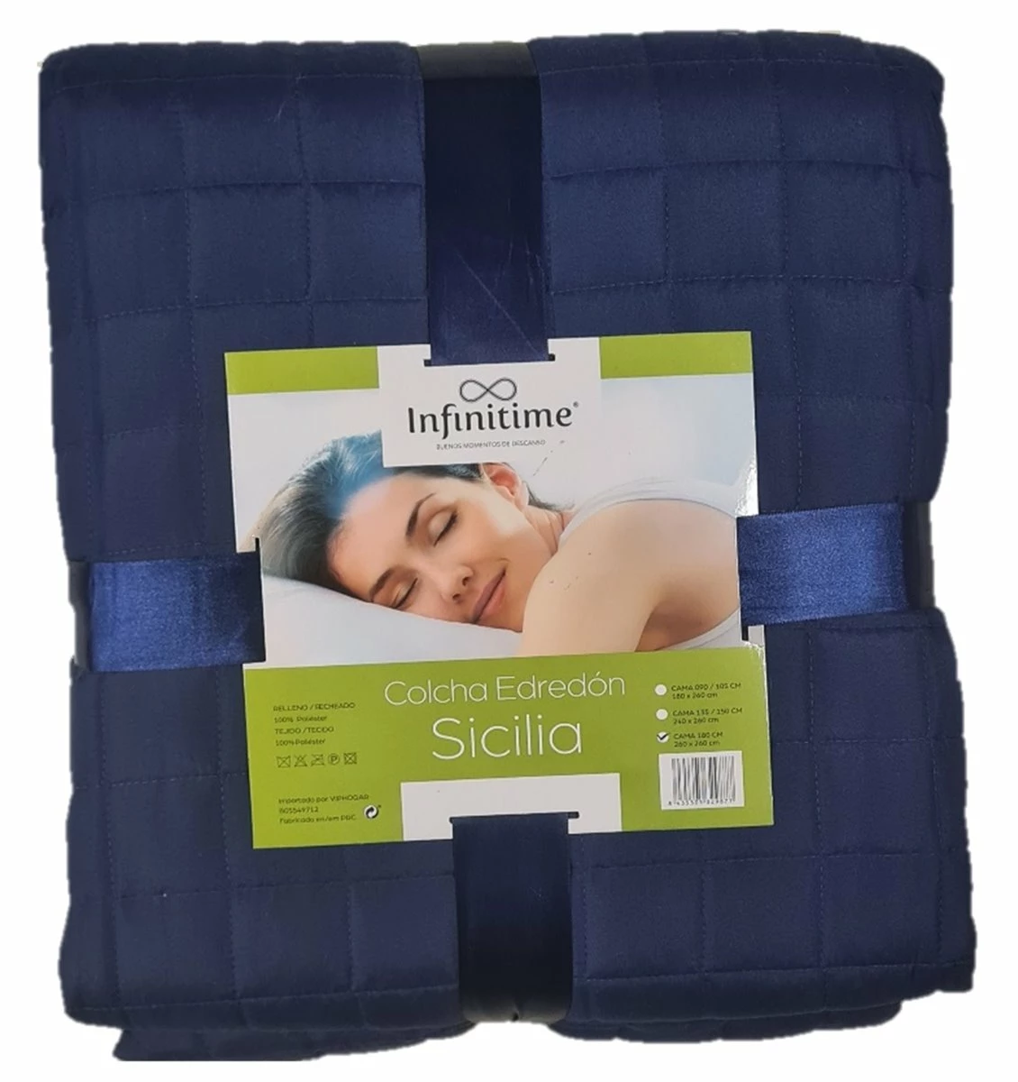 Colcha SICILIA Color AZUL Para Cama De 90cm 3 Colcha SICILIA Color AZUL Para Cama De 90cm