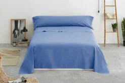Vipalia - Juego De Sábanas Lisas 3 Piezas 50% Algodón - 50% Poliester. Modelo Rainbow Cama 105 Cm, Color Azul -Forros De Cama Ventas 2024 4594cb739fbeb37dc5fe90fe7f33762355442a64 4ca4bc5e5ad34565be8d5e96ca122def