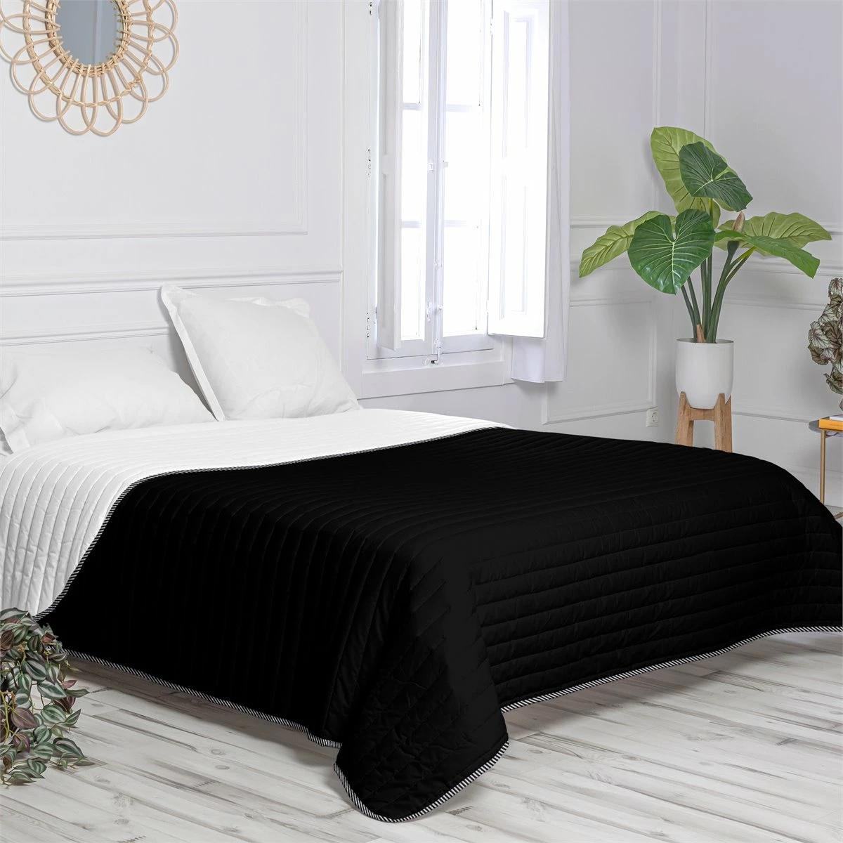 Basic Dash Colcha Cama 80/90 (180x260 Cm) Negro 3 Basic Dash Colcha Cama 80/90 (180x260 Cm) Negro
