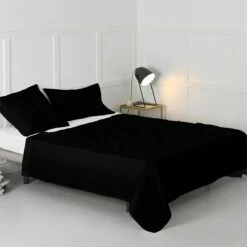 Basic Sábana Cama 80/90 (160x270 Cm) Negro
