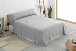 Vipalia - Juego De Sábanas Lisas 3 Piezas 50% Algodón - 50% Poliester. Modelo Rainbow Cama 135 Cm, Color Gris -Forros De Cama Ventas 2024 5d9c9c182142c38404c324c3f0d0b462620e3aa3 0f73a168027d430bbdb9c61d788bfca4