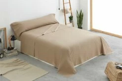 Vipalia - Juego De Sábanas Lisas 3 Piezas 50% Algodón - 50% Poliester. Modelo Rainbow Cama 135 Cm, Color Marrón -Forros De Cama Ventas 2024 5f73922261adefc4d02889283833b5bc195410c5 89d81b6d3817497aaa73ef1c4750dc7d