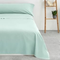 Vipalia - Juego De Sábanas Lisas 3 Piezas 50% Algodón - 50% Poliester. Modelo Rainbow Cama 135 Cm, Color Verde Agua -Forros De Cama Ventas 2024 678fbdf4f132634d638aa135845f34d33903384e 46044dbabd4d439cbcc7436ba55cc0d2
