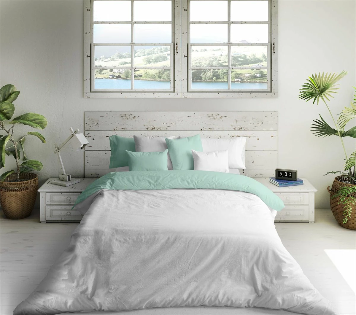 FUNDA NORDICA BICOLOR REVERSIBLE VERDE 702 / BLANCO CAMA 90 4 FUNDA NORDICA BICOLOR REVERSIBLE VERDE 702 / BLANCO CAMA 90 - Imagen 2