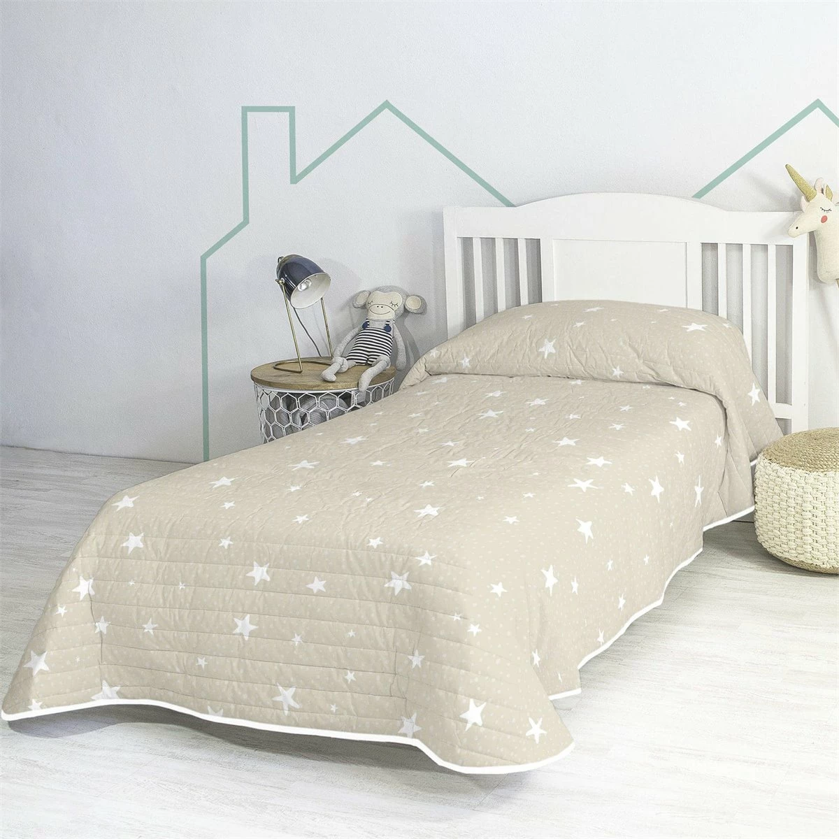 Little Star Beige Colcha Cama 80/90 (180x260 Cm) Beige 4 Little Star Beige Colcha Cama 80/90 (180x260 Cm) Beige - Imagen 2