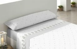 Juego De Sábanas Tres Piezas Donegal Óvalo Cama De 90 Gris