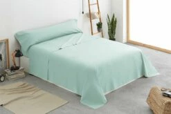 Vipalia - Juego De Sábanas Lisas 3 Piezas 50% Algodón - 50% Poliester. Modelo Rainbow Cama 135 Cm, Color Verde Agua -Forros De Cama Ventas 2024 823d358f4ef7487b8afd105a300a320d6447700f 7ba96dd104ed4800bbb8a92ee4527172
