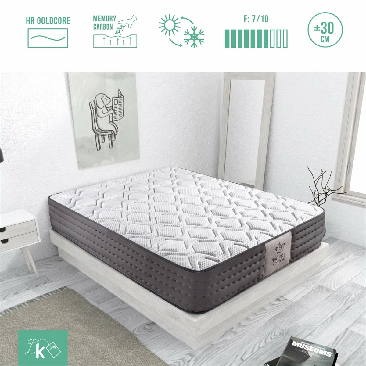 Colchón 80 X 190 Cm Viscoelástico Luxury Altura +/- 30 Cm 4 Colchón 80 X 190 Cm Viscoelástico Luxury Altura +/- 30 Cm - Imagen 2