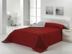 Edredón Nórdico 300gr Bicolor Reversible Cama 80cm Granate / Gris