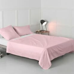 Basic Sábana Cama 80/90 (160x270 Cm) Rosa