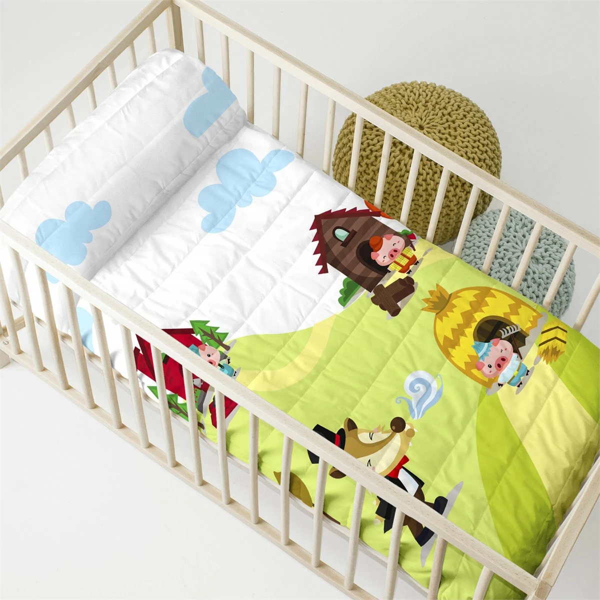 Piggys Colcha Cuna (100x130 Cm) Multicolor 3 Piggys Colcha Cuna (100x130 Cm) Multicolor