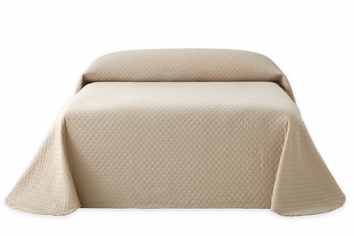 Vipalia - Colcha Bouti Pique 30% Algodón - 70% Poliester. Modelo Silver Cama 150 Cm - 250x260 Cm, Color Beige/Marfil 3 Vipalia - Colcha Bouti Pique 30% Algodón - 70% Poliester. Modelo Silver Cama 150 Cm - 250x260 Cm, Color Beige/Marfil