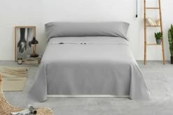 Vipalia - Juego De Sábanas Lisas 3 Piezas 50% Algodón - 50% Poliester. Modelo Rainbow Cama 150 Cm, Color Gris -Forros De Cama Ventas 2024 a0f6e9f940d71a09a092d27c001787a81a091656 6267f7555fa74d66b0c91f83bf67723a
