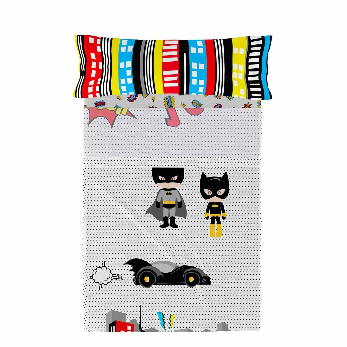 Bat Juego De Sábana Cama 80/90 (160x270 Cm) Multicolor 8 Bat Juego De Sábana Cama 80/90 (160x270 Cm) Multicolor - Imagen 6
