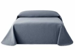 Vipalia - Colcha Bouti Pique 30% Algodón - 70% Poliester. Modelo Silver Cama 150 Cm - 250x260 Cm, Color Marino/Azul