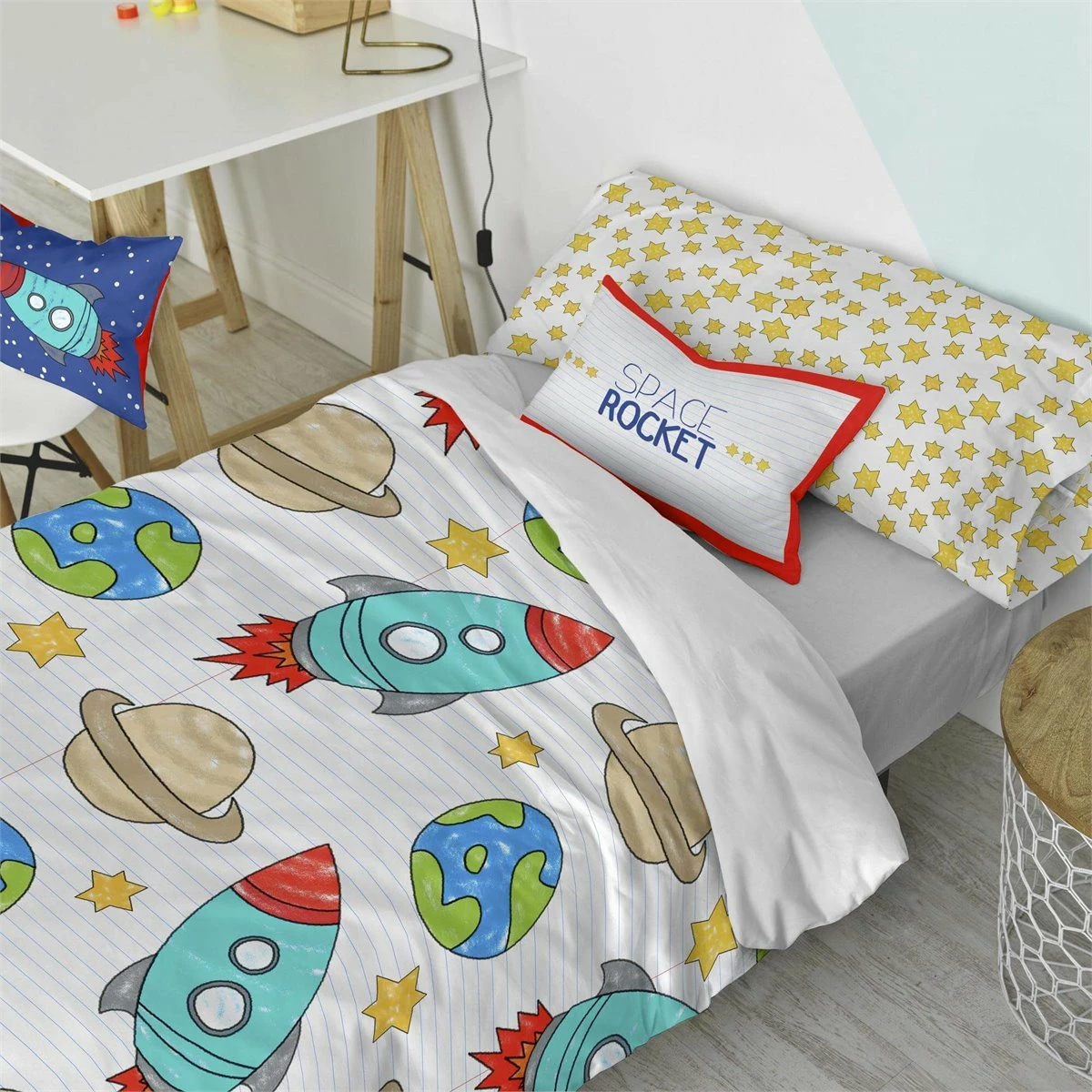 Space Rocket Juego Nórdico 155x220 Multicolor 5 Space Rocket Juego Nórdico 155x220 Multicolor - Imagen 3