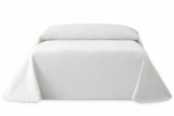 Vipalia - Colcha Bouti Pique 30% Algodón - 70% Poliester. Modelo Silver Cama 135 Cm - 235x260 Cm, Color Blanco/Marfil