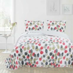 Colcha Bouti + Fundas Cojines Cama De 135cm Greta Rojo Donegal