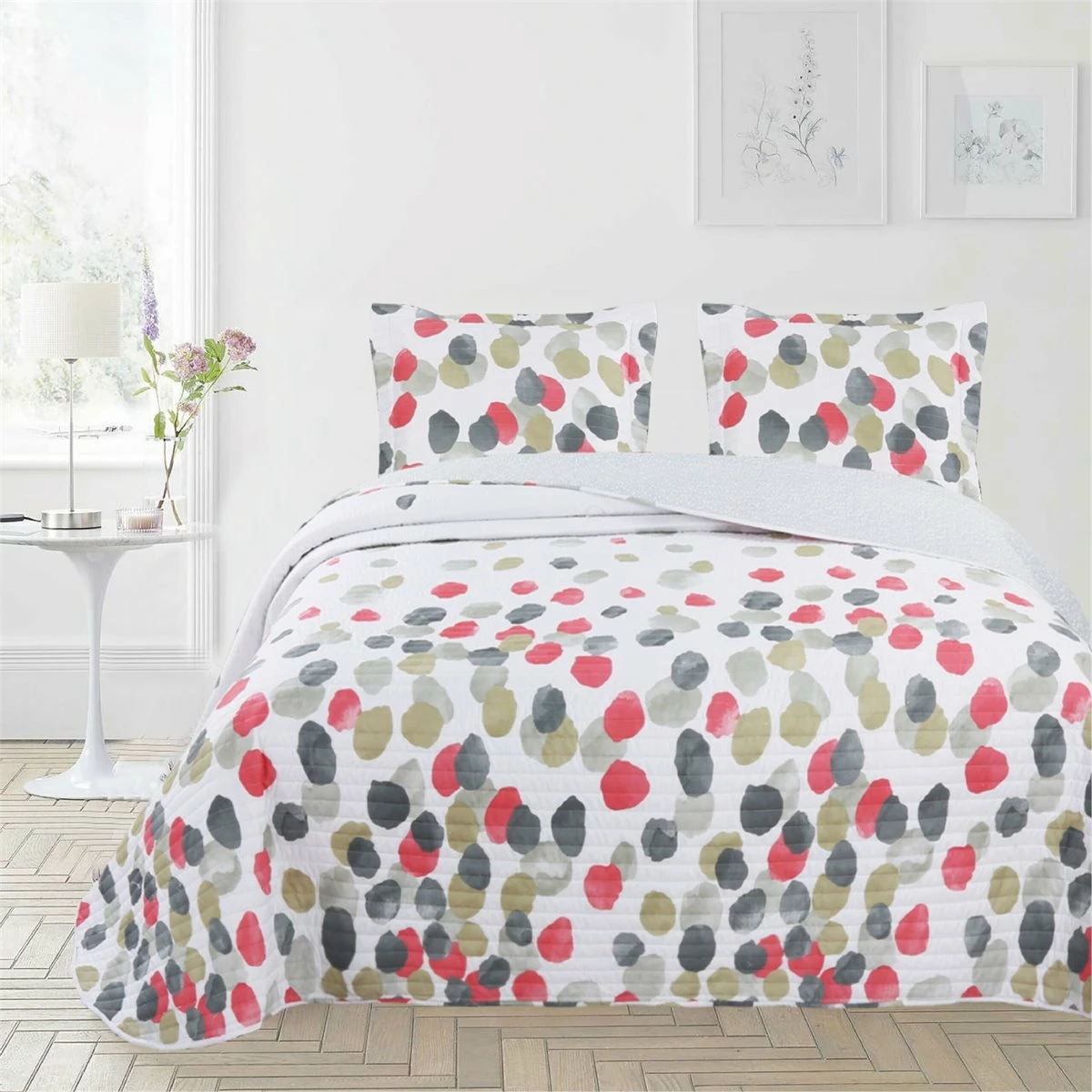 Colcha Bouti + Fundas Cojines Cama De 135cm Greta Rojo Donegal 3 Colcha Bouti + Fundas Cojines Cama De 135cm Greta Rojo Donegal