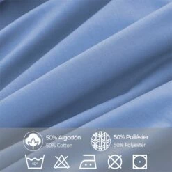 Vipalia - Juego De Sábanas Lisas 3 Piezas 50% Algodón - 50% Poliester. Modelo Rainbow Cama 105 Cm, Color Azul -Forros De Cama Ventas 2024 dafb9a7a91de858a1537c6d7c1ab021e2547fb03 d0b227e9415a4b0cadc02fd7eb910bc7