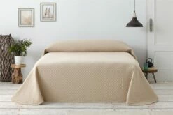 Vipalia - Colcha Bouti Pique 30% Algodón - 70% Poliester. Modelo Silver Cama 135 Cm - 235x260 Cm, Color Beige/Marfil -Forros De Cama Ventas 2024 dd32f720b9b63e8bb4db34d47b933086ea666afa a56e8a5d2bc04266bcb7606ede960ef7