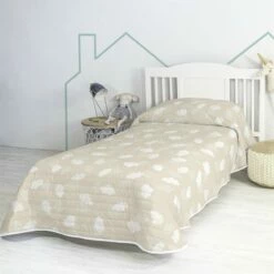 Clouds Beige Colcha Cama 80/90 (180x260 Cm) Beige