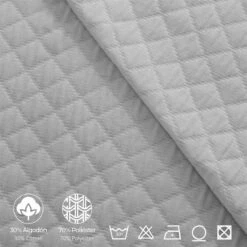 Vipalia - Colcha Bouti Pique 30% Algodón - 70% Poliester. Modelo Silver Cama 90 Cm - 180x260 Cm, Color Gris/Plata -Forros De Cama Ventas 2024 e3a69ca686af9948c6619f283ff23888b11cb9c6 733db84063f4495b926774e4b5a00e73