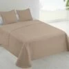 Colcha Lisa + Cojines Acolchada Belmonte Cama 90 Beige 180x260cm