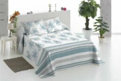 Colcha Bouti Estampada + Fundas Cojines Divor Cama De 90cm 180x270cm