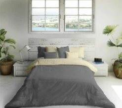 FUNDA NORDICA BICOLOR REVERSIBLE FTR 6 BEIG / GRIS 7 CAMA 90